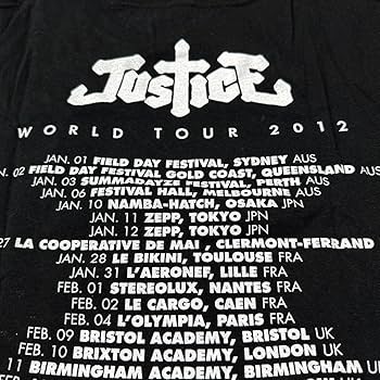 Amazon.co.jp: justice 2012ツアーTシャツ サイズS ジャスティス